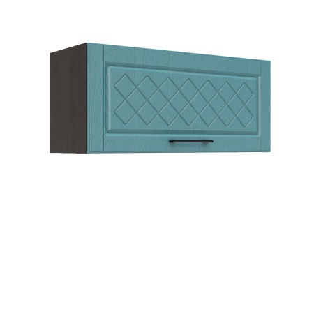 Шкаф верхний горизонтальный ШВГ 800 Корпус: ЛДСП венге 16мм; фасад: фрезеровка Барселона, МДФ морское дерево 16мм