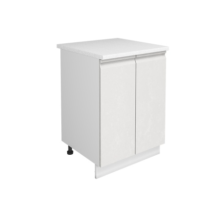 Шкаф нижний ШН 600 Корпус: ЛДСП белый 16мм; фасад: фрезеровка Бруклин, МДФ бетон белый 16мм Шкаф нижний ШН 600 Корпус: ЛДСП белый 16мм; фасад: фрезеровка Бруклин, МДФ бетон белый 16мм