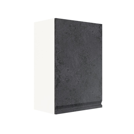 Шкаф верхний ШВ 500 Корпус: ЛДСП белый 16мм; фасад: фрезеровка Бруклин, МДФ бетон черный 16мм