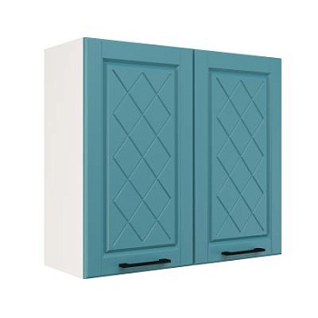 Шкаф верхний ШВ 800 Корпус: ЛДСП белый 16мм; фасад: фрезеровка Барселона, МДФ морское дерево 16мм