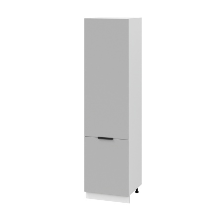 Пенал (премьер) П600Н-11 Корпус: ЛДСП белый 16мм; фасад: фрезеровка Оливия, ЛДСП серый софт 16 мм