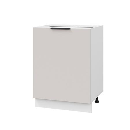 Шкаф нижний ШН 600-1 Корпус: ЛДСП белый 16мм; фасад: фрезеровка Оливия, МДФ моно керамика 16 мм