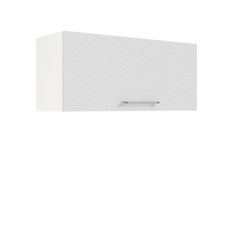 Шкаф верхний горизонтальный ШВГ 800 Корпус: ЛДСП белый 16мм; фасад: фрезеровка Олива, МДФ металлик белый 16мм