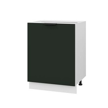 Шкаф нижний ШН 600-1 Корпус: ЛДСП белый 16мм; фасад: фрезеровка Норд, МДФ софт пихтовый зеленый 16 мм