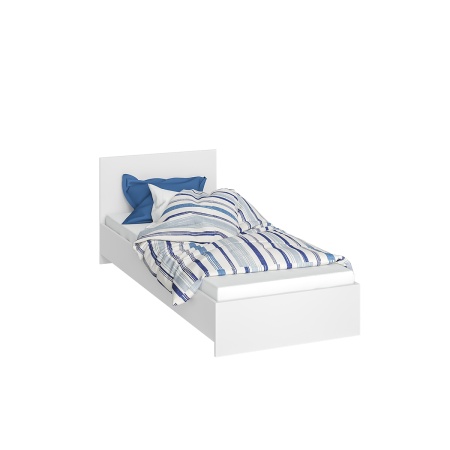 Кровать Ронда КР-080 с основанием ДСП Белое дерево/белое дерево