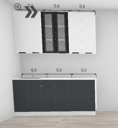 Кухня Норд Line Софт смок / Софт пломбир (верх Премьер) 1,8 м (5838)