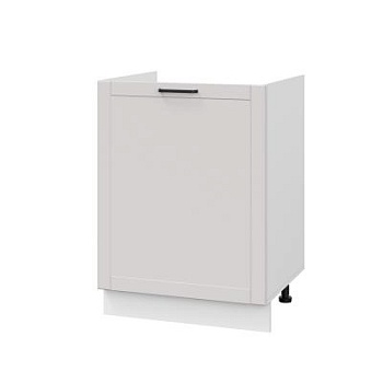 Шкаф нижний под мойку ШНМ 600-1 Корпус: ЛДСП белый 16мм; фасад: фрезеровка Диада, МДФ лофт крем 16 мм