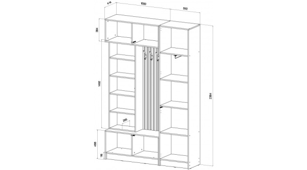 Прихожая Бавария Дуб вотан / Кашемир