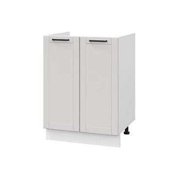Шкаф нижний под мойку ШНМ 600 Корпус: ЛДСП белый 16мм; фасад: фрезеровка Диада, МДФ лофт крем 16 мм