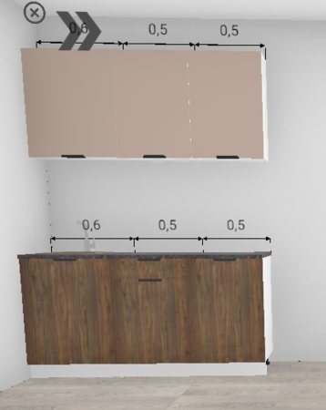 Кухня Норд Софт латте / Орех канадский (низ) 1,6 м (3137)