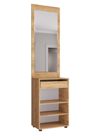 САФАРИ_Тумба_ТМ-002_(Тумба с зеркалом) Дуб Крафт золотой / Графит Софт