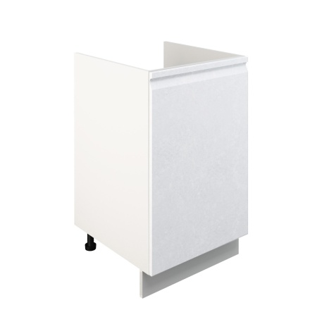 Шкаф нижний под мойку ШНМ 500 Корпус: ЛДСП белый 16мм; фасад: фрезеровка Бруклин, МДФ бетон белый 16мм