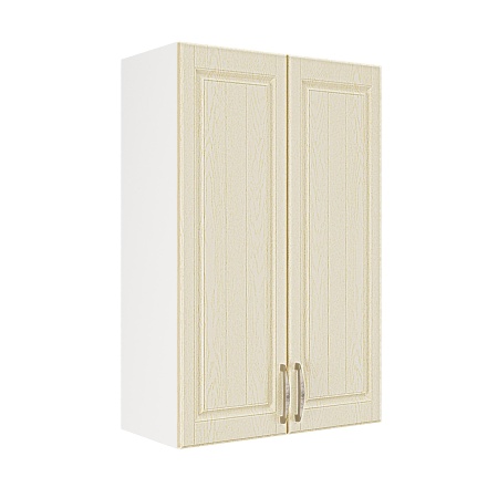 Шкаф верхний (премьер) ШВ 600Н Корпус: ЛДСП белый 16мм; фасад: фрезеровка Лондон, МДФ дуб крем 16мм