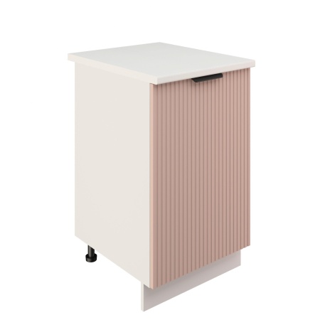 Шкаф нижний ШН 500 Корпус: ЛДСП белый 16мм; фасад: фрезеровка Норд Line, МДФ софт какао 16 мм