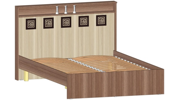 Кровать 2-х спальная Коста-Рика 1400 Ясень Шимо комбинированный