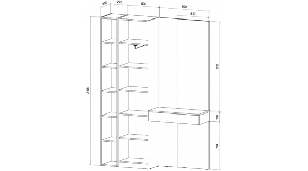 Прихожая Ева Дуб вотан / Кашемир