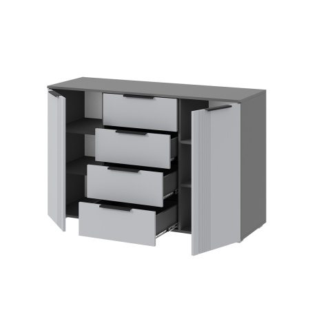 мс для спальни Альмерия КМ-1300 Серый графит / Бархат серый