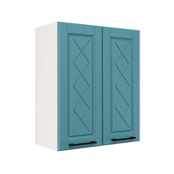 Шкаф верхний ШВ 600 Корпус: ЛДСП белый 16мм; фасад: фрезеровка Барселона, МДФ морское дерево 16мм