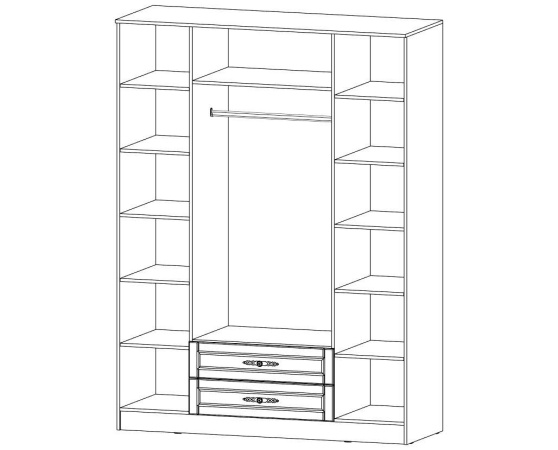 Шкаф 4-х створчатый Виктория Дуб Сонома / Белое дерево
