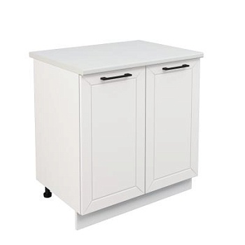 Шкаф нижний ШН 800 Корпус: ЛДСП белый 16мм; фасад: фрезеровка Кельн, МДФ софт даймонд 16мм