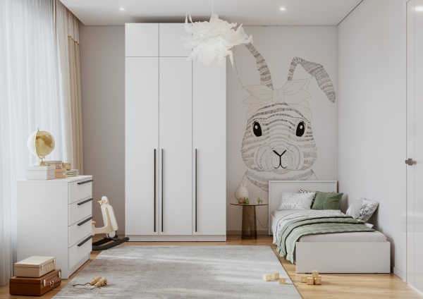 Модульная спальня Берген Белое дерево