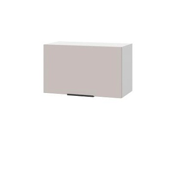 Шкаф верхний горизонтальный ШВГ 600 Корпус: ЛДСП белый 16мм; фасад: фрезеровка Оливия, МДФ сиена тауп 16 мм