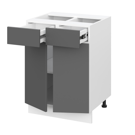 Шкаф нижний с ящиками ШН2Я 600 Барселона белый массив (МДФ 16мм МС София)