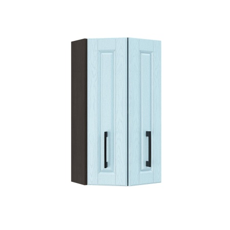 Шкаф верхний торцевой ШВТ 360 Корпус: ЛДСП венге 16мм; фасад: фрезеровка Барселона, МДФ голубой тик 16мм