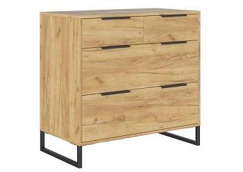 ЛОФТ Комод КМ-001 Корпус - Дуб Крафт золотой  Фасад ЛДСП - Дуб Крафт золотой