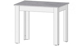 Стол Кай Цемент светлый / Белый
