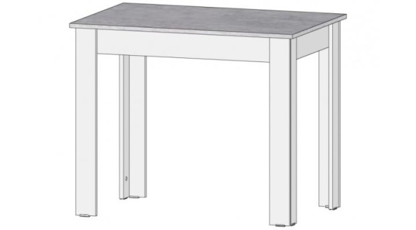 Стол Кай Цемент светлый / Белый