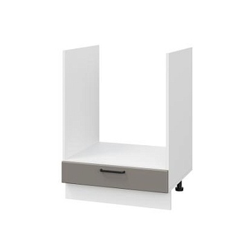 Шкаф нижний духовой ШНД 600 Корпус: ЛДСП белый 16мм; фасад: фрезеровка Диада, МДФ лофт кварц 16 мм