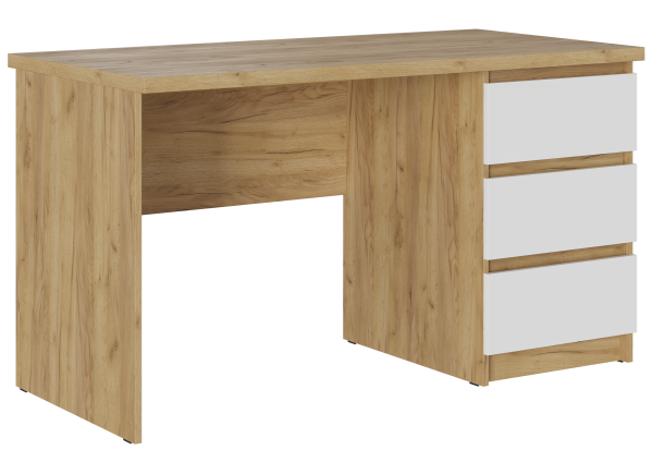 БОСТОН Стол письменный СП-001 МДФ (Комплект) Дуб Крафт золотой / Белый глянцевый