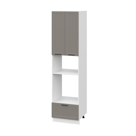 Пенал (премьер) ПДМ600Н-21Я Корпус: ЛДСП белый 16мм; фасад: фрезеровка Диада, МДФ лофт кварц 16 мм