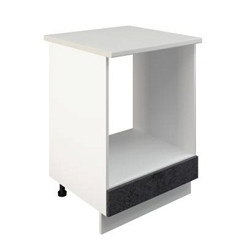 Шкаф нижний духовой ШНД 600 Корпус: ЛДСП белый 16мм; фасад: фрезеровка Бруклин, МДФ бетон черный 16мм Шкаф нижний духовой ШНД 600 Корпус: ЛДСП белый 16мм; фасад: фрезеровка Бруклин, МДФ бетон черный 16мм