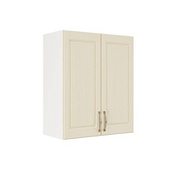 Шкаф верхний ШВ 600 Корпус: ЛДСП белый 16мм; фасад: фрезеровка Лондон, МДФ дуб крем 16мм