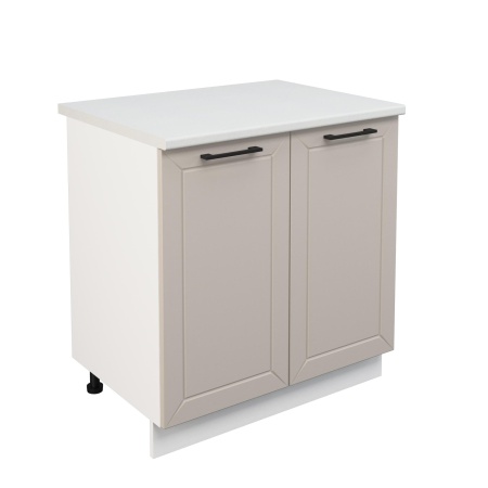 Шкаф нижний ШН 800 Корпус: ЛДСП белый 16мм; фасад: фрезеровка Кельн, МДФ софт бланж 16мм