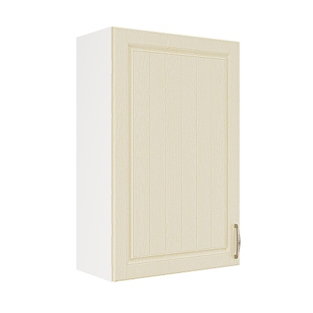 Шкаф верхний (премьер) ШВ 600Н-1 Корпус: ЛДСП белый 16мм; фасад: фрезеровка Лондон, МДФ дуб крем 16мм