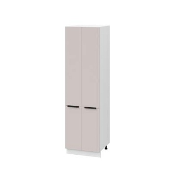 Пенал П600-22 Корпус: ЛДСП белый 16мм; фасад: фрезеровка Оливия, МДФ сиена тауп 16 мм