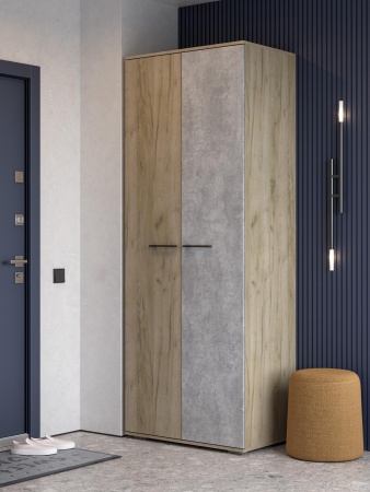 мс для прихожей Бостон ШК-800 дуб крафт серый/бетонный камень NEW