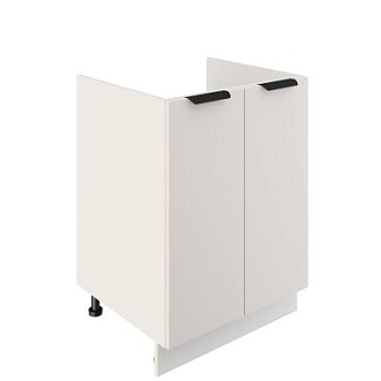 Шкаф нижний под мойку ШНМ 600 Корпус: ЛДСП белый 16мм; фасад: фрезеровка Норд, МДФ софт пломбир 16 мм Шкаф нижний под мойку ШНМ 600 Корпус: ЛДСП белый 16мм; фасад: фрезеровка Норд, МДФ софт пломбир 16 мм