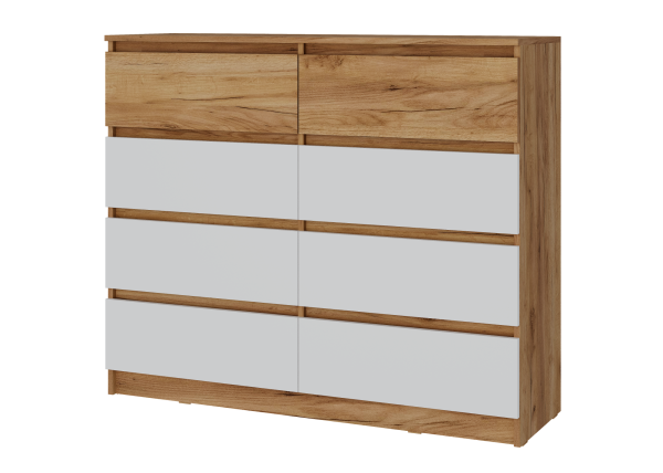 БОСТОН ЛАЙТ Комод КМ-002 Корпус - Дуб Крафт золотой К003  Фасад ЛДСП - Белый (Гладкий)