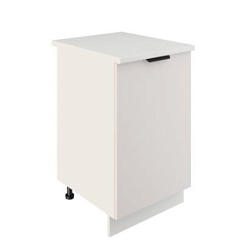 Шкаф нижний ШН 500 Корпус: ЛДСП белый 16мм; фасад: фрезеровка Норд, МДФ софт даймонд 16 мм