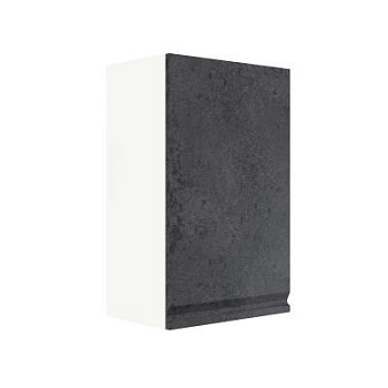 Шкаф верхний ШВ 450 Корпус: ЛДСП белый 16мм; фасад: фрезеровка Бруклин, МДФ бетон черный 16мм