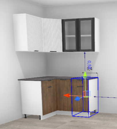 Кухня угловая Норд Line софт даймонд / Орех канадский (низ) 1200*1400 мм (9377)