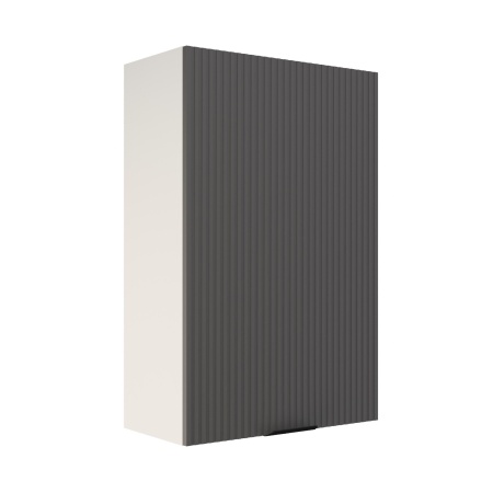 Шкаф верхний (премьер) ШВ 600Н-1 Корпус: ЛДСП белый 16мм; фасад: фрезеровка Норд Line, МДФ софт смок 16 мм