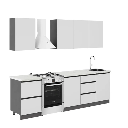 Кухня Айден 2,0 Серый графит / Серый