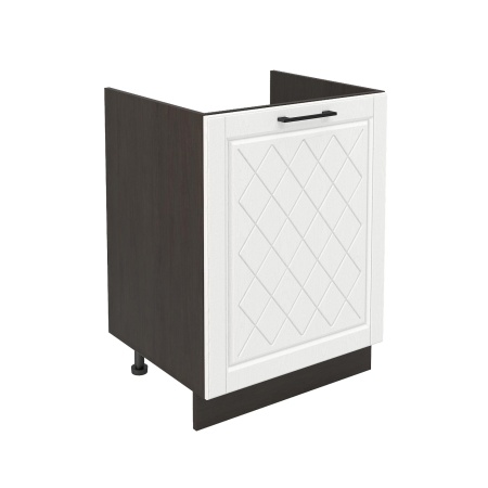 Шкаф нижний под мойку ШНМ 600-1 Корпус: ЛДСП венге 16мм; фасад: фрезеровка Барселона, МДФ белое дерево 16мм
