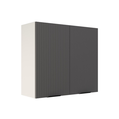 Шкаф верхний ШВ 800 Корпус: ЛДСП белый 16мм; фасад: фрезеровка Норд Line, МДФ софт смок 16 мм