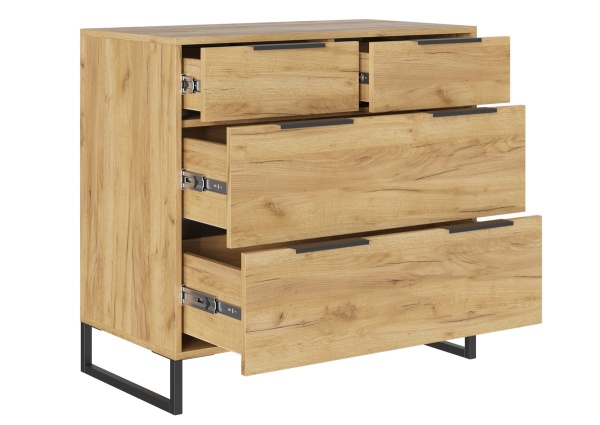 ЛОФТ Комод КМ-001 Корпус - Дуб Крафт золотой  Фасад ЛДСП - Дуб Крафт золотой